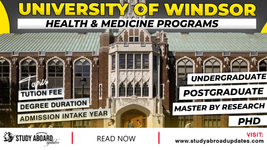 University of Windsor Health & Medicine Programs