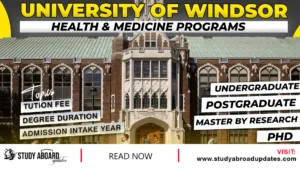 University of Windsor Health & Medicine Programs