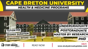 Cape Breton University Health & Medicine Programs