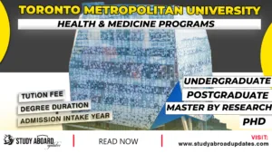Toronto Metropolitan University Health & Medicine Programs