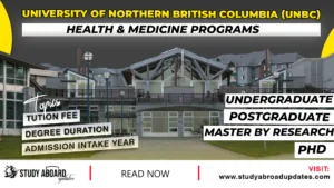 University of Northern British Columbia Health & Medicine Programs