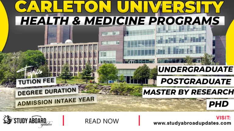 Carleton University Health & Medicine Programs