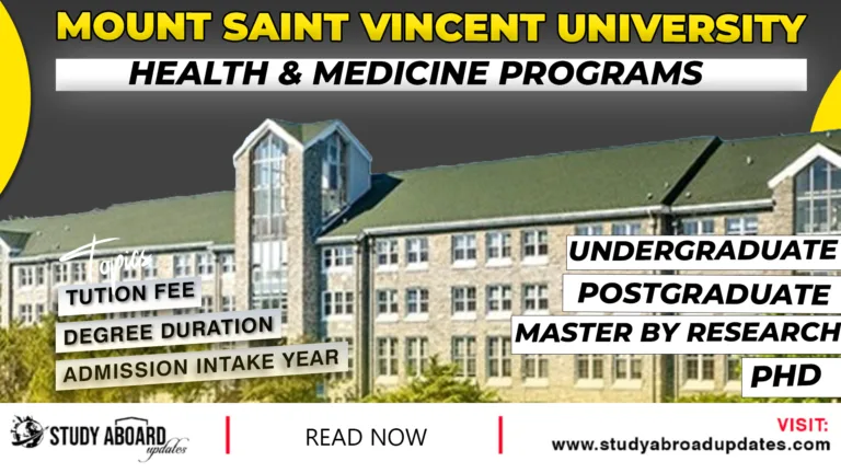 Mount Saint Vincent University Health & Medicine Programs