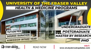 University of the Fraser Valley Health & Medicine Programs