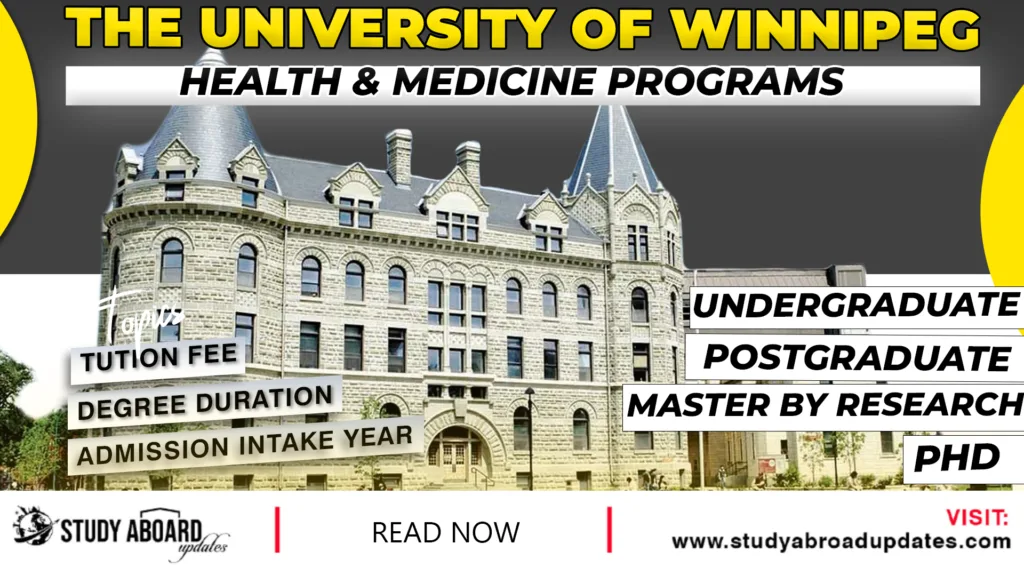 University of Winnipeg Health & Medicine programs