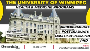 University of Winnipeg Health & Medicine programs