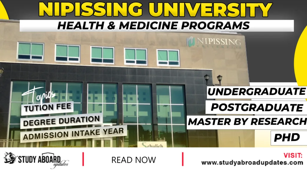 Nipissing University Health & Medicine Programs