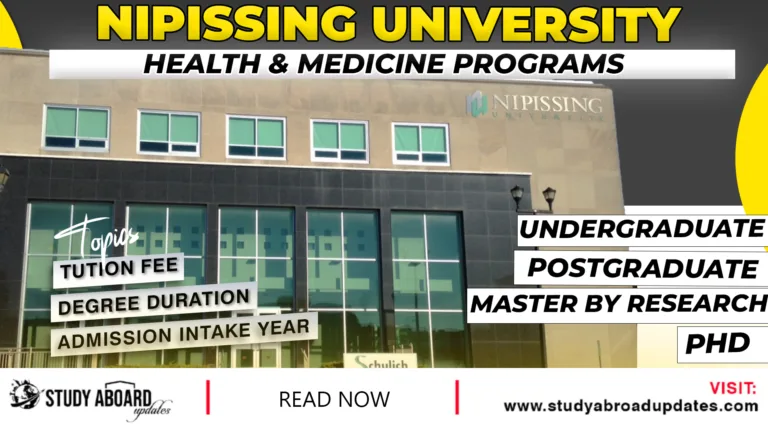 Nipissing University Health & Medicine Programs