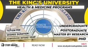 The King's University Health & Medicine Programs