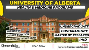 University of Alberta Health & Medicine Programs