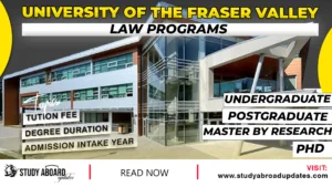 University of the Fraser Valley Law Programs