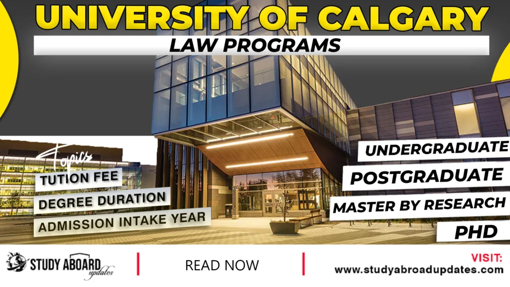 University of Calgary Law Programs