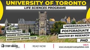 University of Toronto Life Sciences Programs