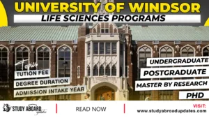 University of Windsor Life Sciences Programs