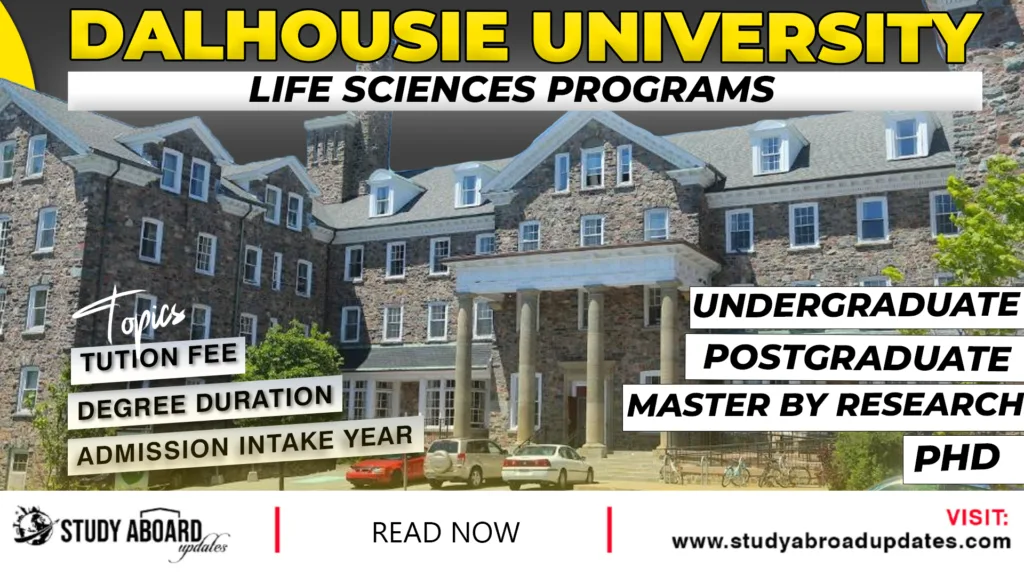 Dalhousie University Life Sciences Programs