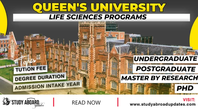 Queen's University Life Sciences Programs