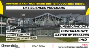 University of Northern British Columbia Life Sciences Programs