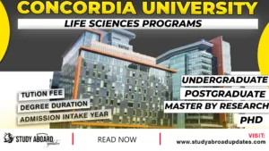 Concordia University Life Sciences Programs