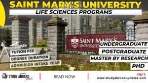 Saint Mary's University Life Sciences Programs