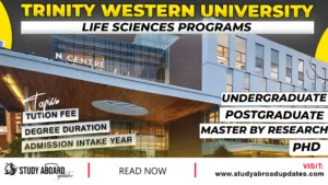 Trinity Western University Life Sciences Programs
