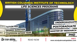British Columbia Institute of Technology Life Sciences Programs