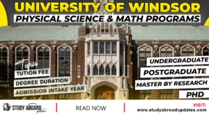 University of Windsor Physical Science & Math Programs