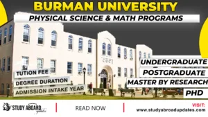 Burman University Physical Science & Math Programs