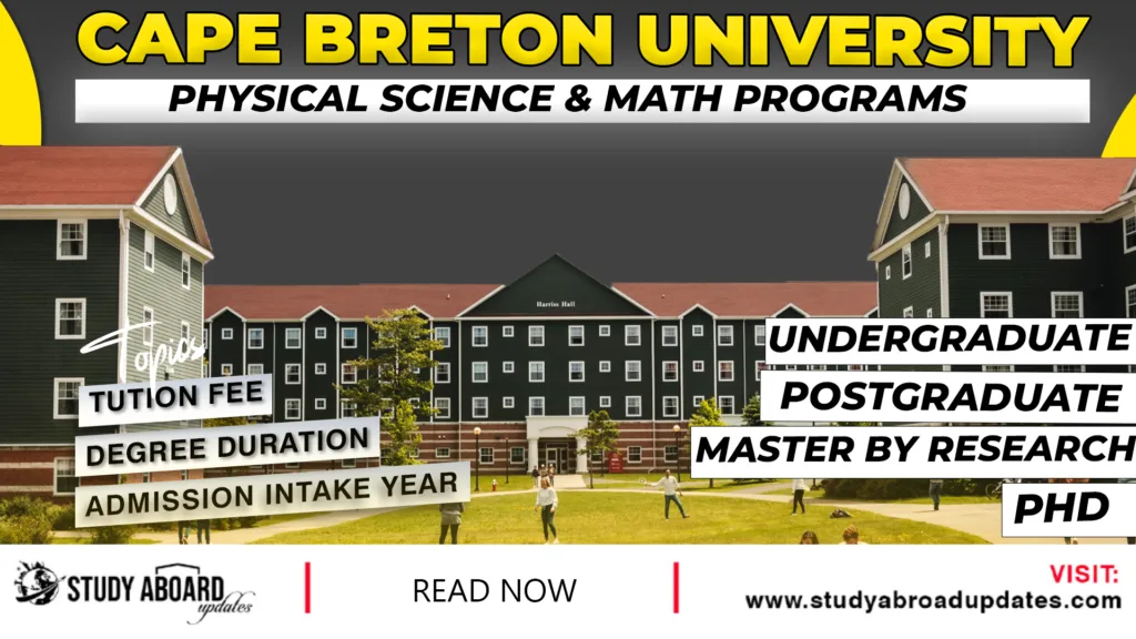 Cape Breton University Physical Science & Math Programs