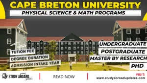 Cape Breton University Physical Science & Math Programs