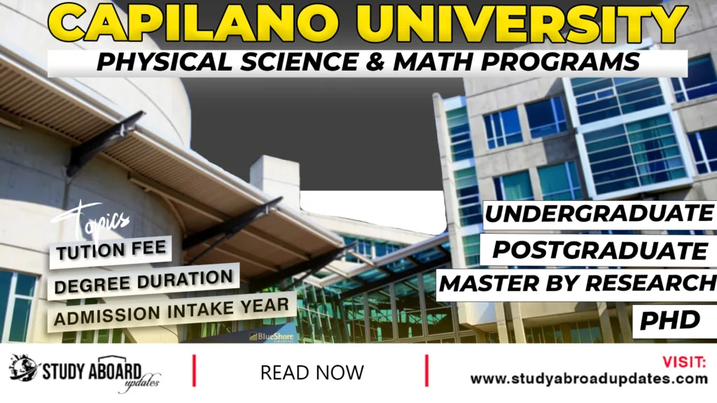 Capilano University Physical Science & Math Programs