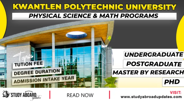Kwantlen Polytechnic University Physical Science & Math Programs