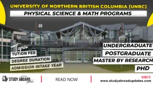 University of Northern British Columbia Physical Science & Math Programs