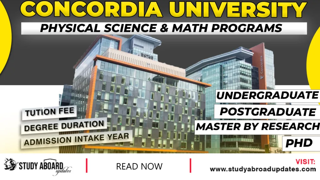 Concordia University Physical Science & Math Programs