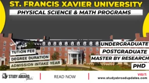 St. Francis Xavier University Physical Science & Math Programs