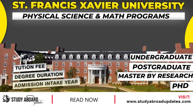 St. Francis Xavier University Physical Science & Math Programs