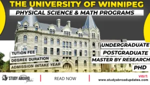 University of Winnipeg Physical Science & Math programs