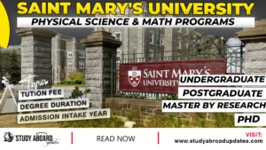 Saint Mary’s University Physical Science & Math Programs