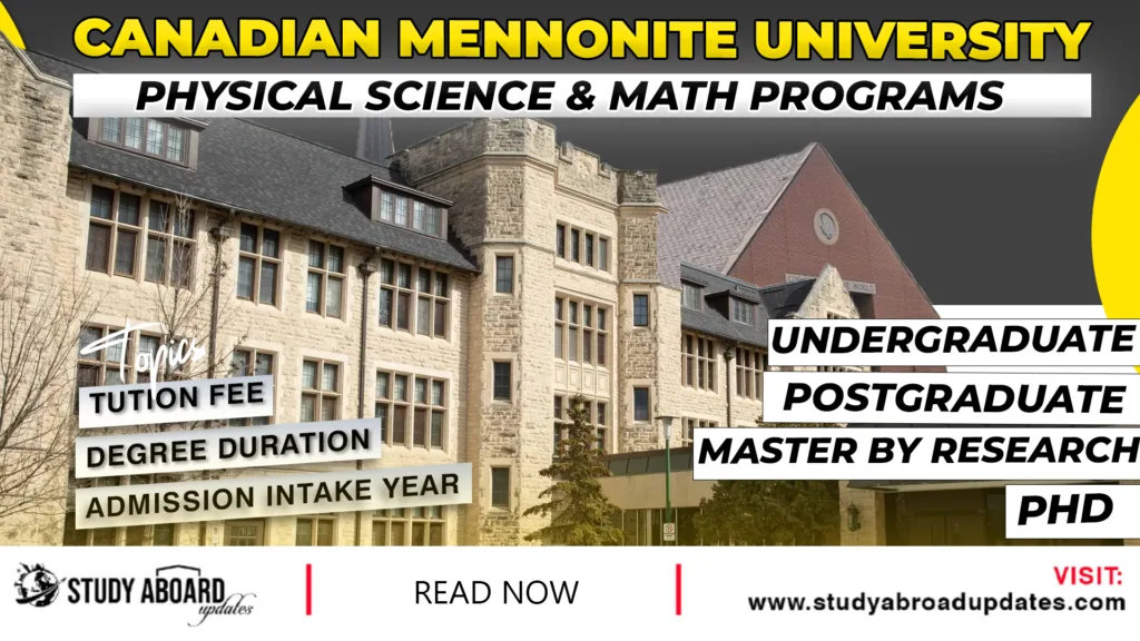 Canadian Mennonite Physical Science & Math Programs