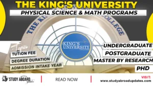 The King's University Physical Science & Math Programs