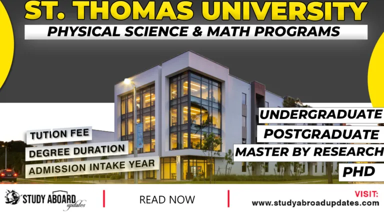 St. Thomas University Physical Science & Math Programs