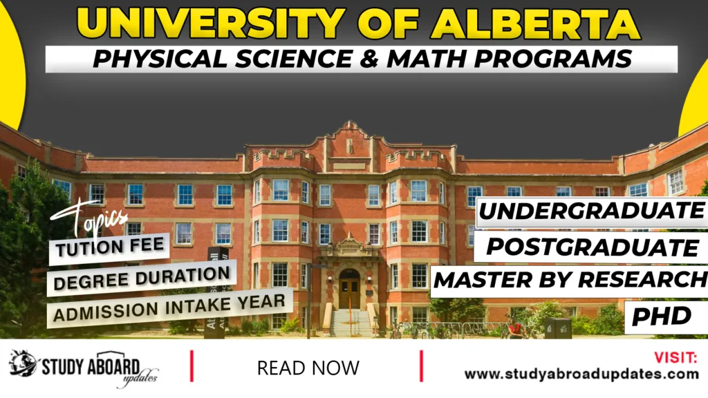 University of Alberta Physical Science & Math Programs