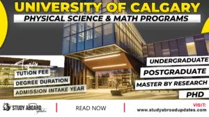 University of Calgary Physical Science & Math Programs
