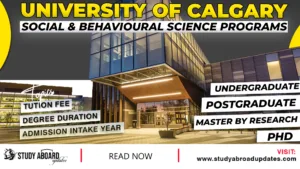 University of Calgary Social & Behavioural Science Programs