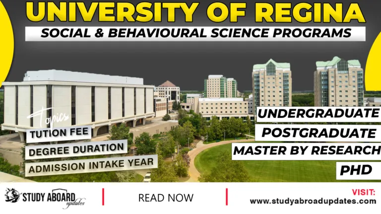 University of Regina Social & Behavioural Science Programs