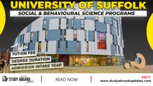 University of Suffolk Social & Behavioural Science Programs