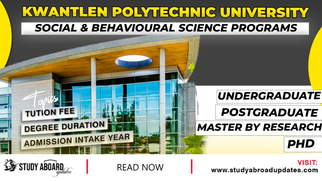 Kwantlen Polytechnic University Social & Behavioural Science Programs