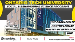 Ontario Tech University Social & Behavioural Science Programs