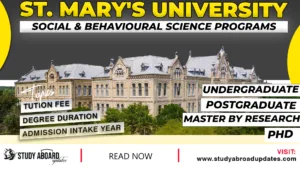 St Mary's University Social & Behavioural Science Programs