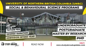 University of Northern British Columbia Social & Behavioural Science Programs
