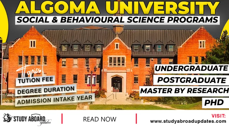 Algoma University Social & Behavioural Science Programs